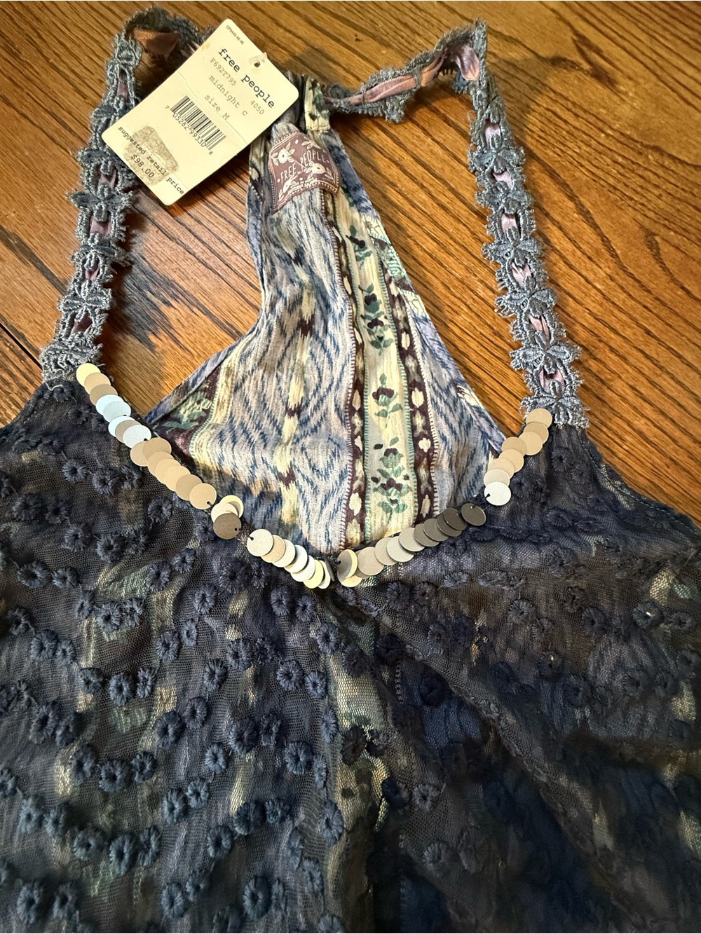 Free People Blue Patterned Halter Tank - Picture 4 of 5